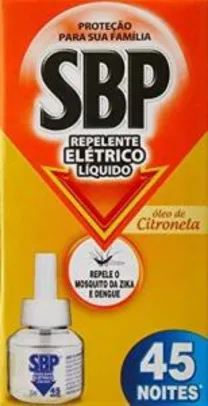 Repelente Elétrico Liquido 45 Noites Refil Citronela, Sbp | R$ 4,74