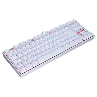 Teclado Mecânico Gamer Redragon Kumara, Anti-Ghosting, LED Vermelho, Switch Outemu Blue, ABNT2, Branco - K552W-2 (PT-BLUE)