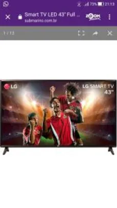 Smart TV LED 43'' Full HD LG 43LK5700 com IPS ThinQ AI - R$1143