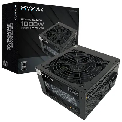 Fonte Mymax ATX, 1000W, 80 Plus Silver, PFC Ativo - MPSU/FP1000