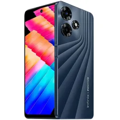 Smartphone Infinix Hot 30 Preto 8GB de RAM 256GB, 50MP e 8MP, Carregamento Rápido 33W, Bateria 5000mAh, Tela 6,78 FHD+ 90Hz, Dual Chip