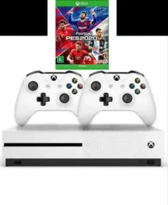 [R$1.520 - AME ] XBOX ONE S 2 CONTROLES + 1 PES 2020