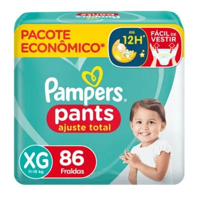 Fralda Pampers Pants Ajuste Total Roupinha XG 86 Unidades