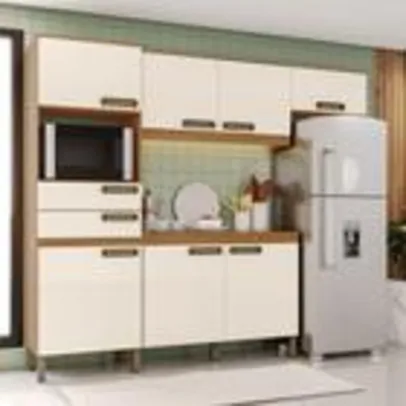 Cozinha Compacta 4 peças com Aéreo Geladeira Zoey Casa 812