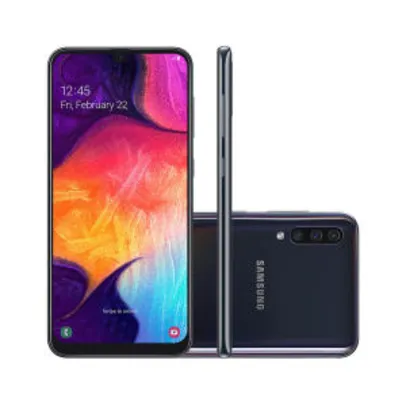 [Resgate um Galaxy Fit] Smartphone Samsung Galaxy A50 64GB Preto 4G Tela 6.4" Câmera Tripla 25MP Selfie 25MP Dual Chip Android 9.0