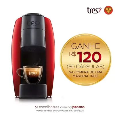 Cafeteira Expresso Tres Lov Vermelho 127v 3 Corações