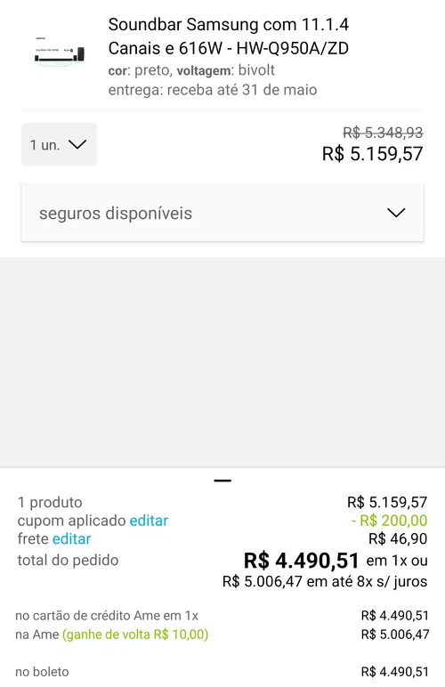 Imagem na descrição da promoção