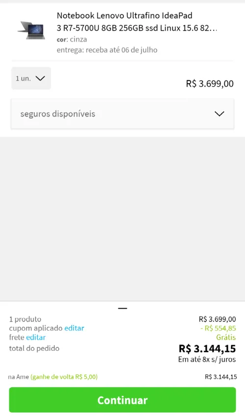 Imagem na descrição da promoção