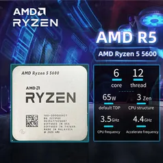 Processador Amd New Ryzen 5 5600x R5 5600 Cpu Processor Desktop Gamer 3.7 Ghz 6-cor