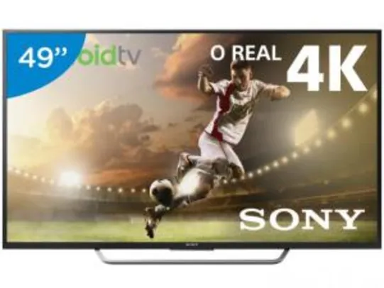 Smart TV LED 49” Sony 4K/Ultra HD KD-49X705E - 3 HDMI 2 USB - R$ 2469