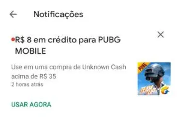 [Usuários Selecionados] R$ 5 ~ 8 OFF nas compras de PUBG acima de R$ 35