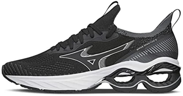 Mizuno Miz.wave Invictus 3, Tênis Masculino, Preto/Prata, 38