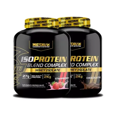 Kit 2x Whey Protein Isolado Iso Blend Complex 2Kg Cada Pote - Pretorian