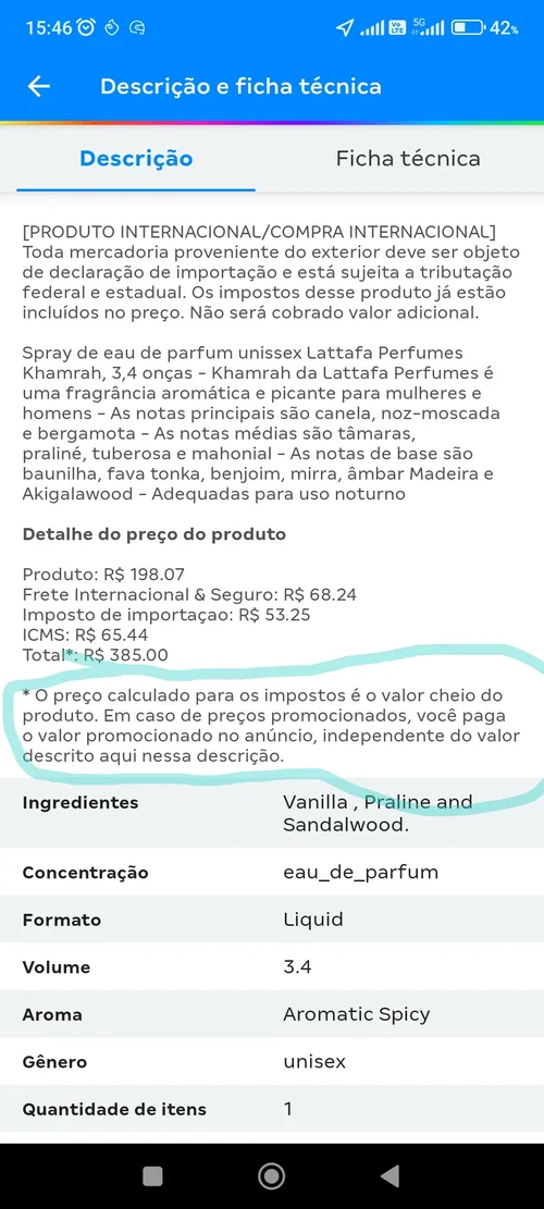 Imagen na descrição da promoção