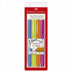 Caneta Ponta Fina, Faber-Castell, Fine Pen, FPB/ES2ZF, 4 Cores