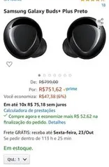 Galaxy Buds Plus (DESCONTO NO CARRINHO - R$699)