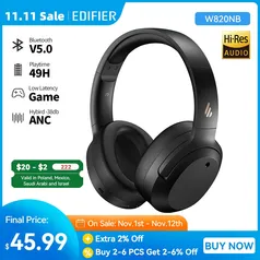 Edifier W820nb Anc Wireless Headphones Bluetooth Headsets Hi-res Audio Bluetooth 5