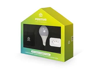 Kit Casa Conectada Positivo Casa Inteligente, 3 Itens (1x Smart Controle Universal, 1x Smart Plug Wi-Fi, 1x Smart Lâmpada Wi-Fi), Bivolt,