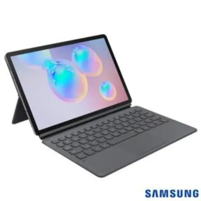 Capa Teclado para Galaxy Tab S6 de Policarbonato e Polímero plástico PU Cinza - Samsung | R$775