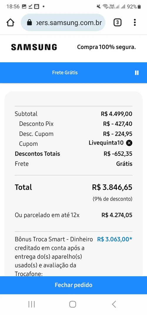 Imagem na descrição da promoção