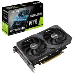 Placa de Vídeo Asus Dual NVIDIA GeForce RTX 3060 TI O8G Mini V2 OC, RGB, 8GB GDDR6, LHR, DLSS, Ray Tracing - 90YV0FT2-M0NA00