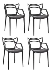 Cadeira de jantar Garden Life Allegra estrutura de cor preto 4 unidades