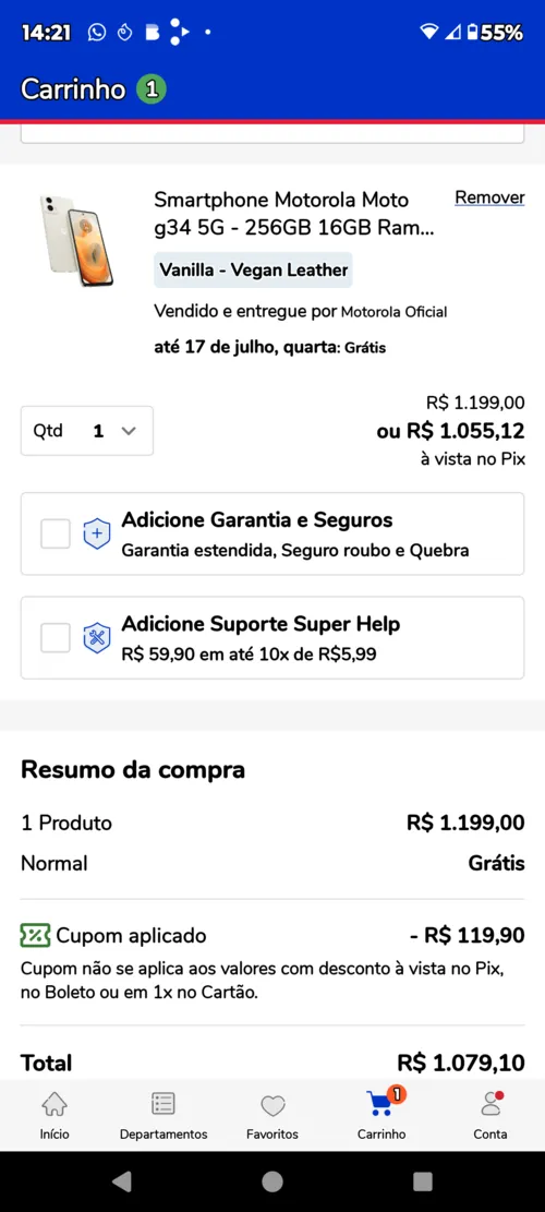 Imagem na descrição da promoção