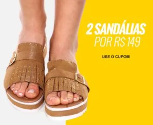 2 sandálias por R$149 na Kanui