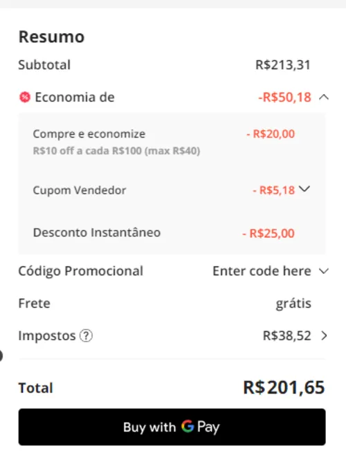 Imagem na descrição da promoção