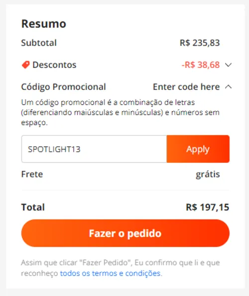 Imagem na descrição da promoção