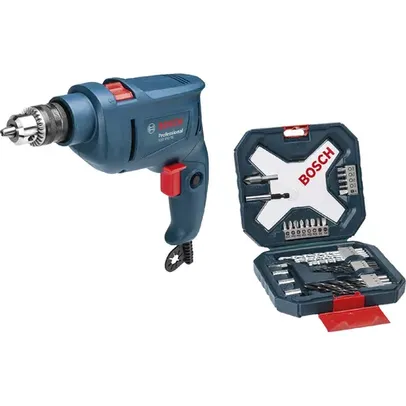 Furadeira Impacto 3/8 Bosh + Kit X-line 34 Peças  Bosch 110/220V