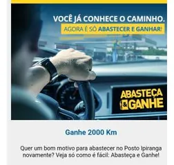 Abasteça acima de $120 e ganhe 2mil km de vantagens