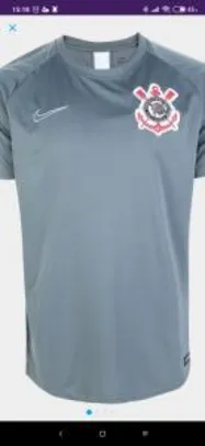 Camisa Corinthians Treino 19/20 Nike Masculina - Cinza e Branco