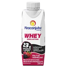 [Min. 5] Whey Zero Lactose Sabor Frutas Vermelhas Piracanjuba 250ml