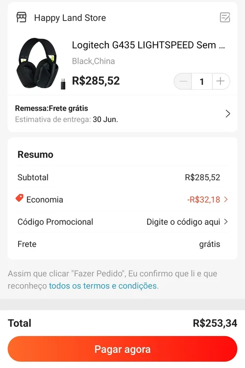 Imagem na descrição da promoção