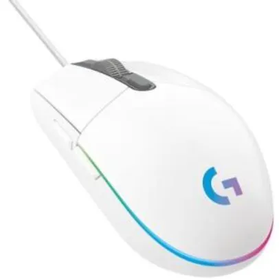 Mouse Gamer Logitech G203 RGB Lightsync, 6 Botões, 8000 DPI, Branco | R$110