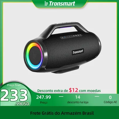 [ Do Brasil | APP | MOEDAS R$ 1.178 ] Caixa de Som Bluetooth Tronsmart Bang Max 130W com Bluetooth 5.3, Surround 360º, Led RGB, Equalização via APP 