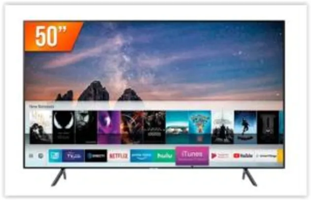 Smart TV LED 50'' Ultra HD 4K Samsung 50RU7100 3 HDMI 2 USB Wi-Fi iTunes