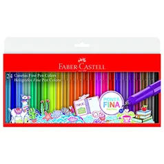 Caneta Ponta Fina, Faber-Castell, Fine Pen Colors, 24 Cores