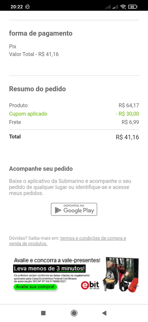 Imagen na descrição da promoção