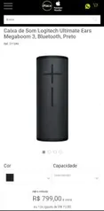 Caixa de Som Logitech Ultimate Ears Megaboom 3, Bluetooth, Preto R$799