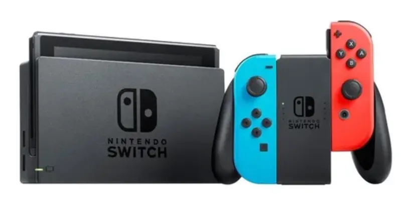 Nintendo Switch 32GB Standard cor  vermelho-néon, azul-néon e preto