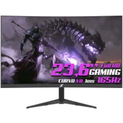 Monitor Gamer SuperFrame Precision Ultra, 23,6 Pol CURVO, Full HD, FreeSync/G-Sync, 1ms, 165Hz, HDMI/DP, SFP2412 FHD