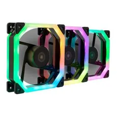 KIT VENTOINHAS MANCER VENTUS RGB 3X120MM + CONTROLADORA | R$119