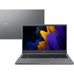 [AME R$1615]Notebook Samsung Book Intel Celeron-6305 4GB 500GB W10 FHD 15.6'' Cinza Chumbo NP550XDA-KO1BR