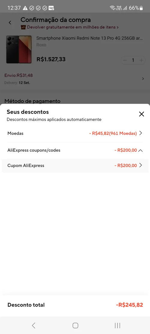 Imagem na descrição da promoção