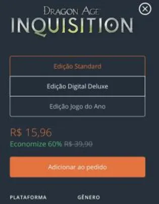[PC] Dragon Age Inquisition | R$16
