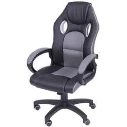 Cadeira Office Racer V16 com Detalhe Base Nylon - Sun House - CINZA