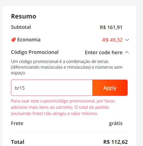 Imagem na descrição da promoção