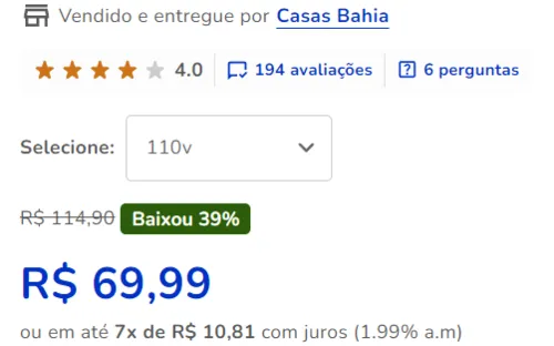 Imagem na descrição da promoção